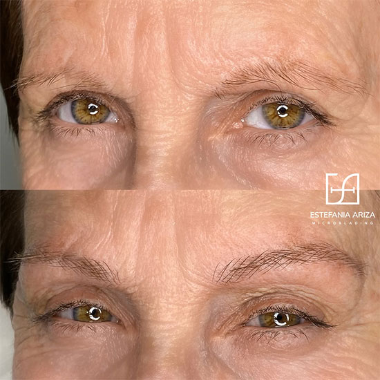 micropigmentación de cejas en piel madura
